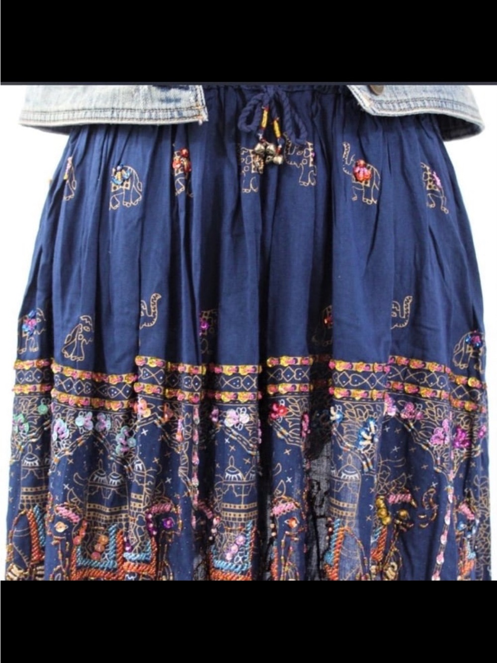 Vintage boho mini skirt